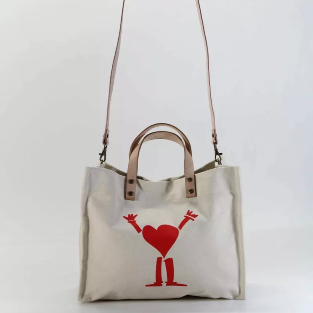 Parker Thatch canvas  Tote with removable leather strap